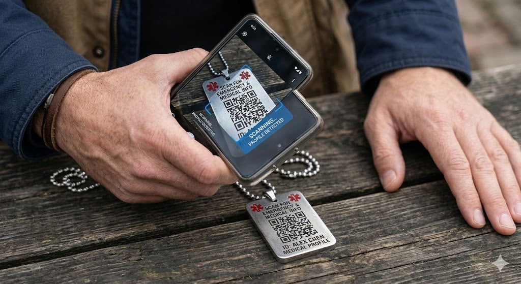 Smart QR Code Emergency ID Tag for Pendants